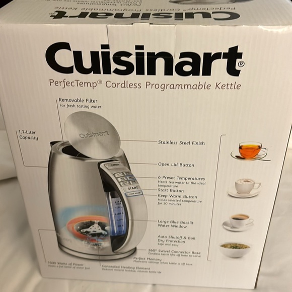 Cuisinart PerfecTemp cordless programmable Kettle 🖤🩶🤍 - Picture 2 of 3